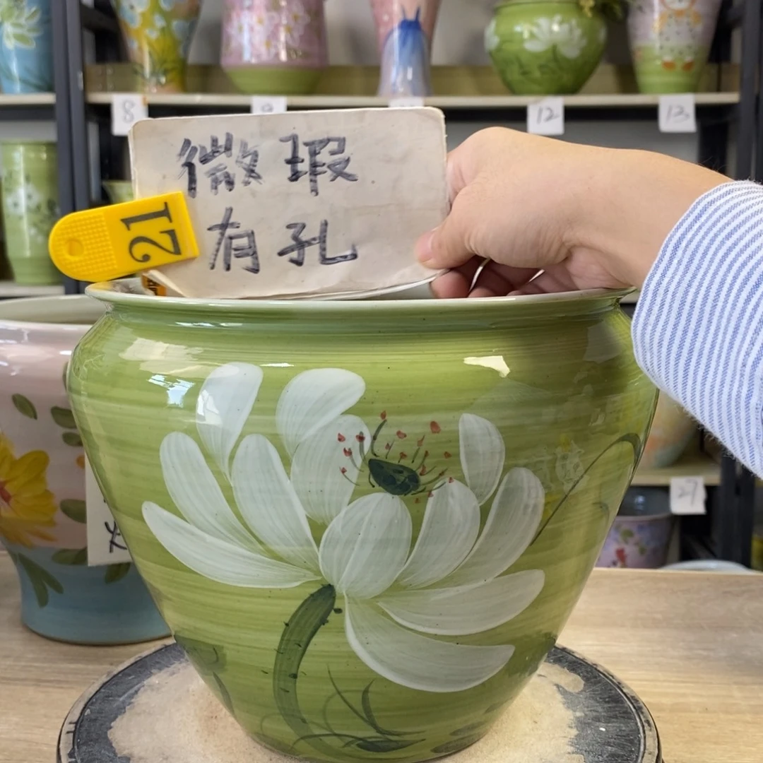 景德镇手工手绘陶瓷花盆