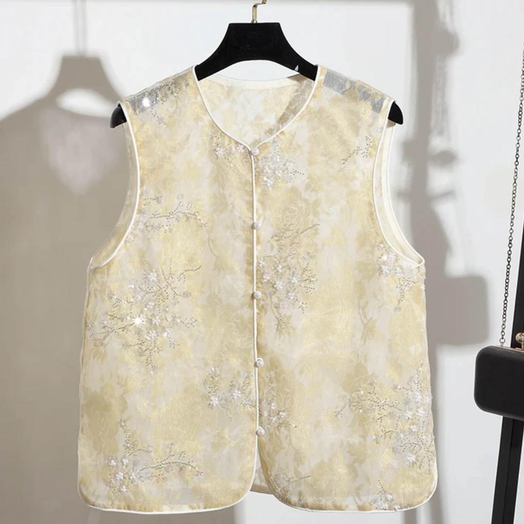 骊山·华侈新中式国风百搭气质显瘦修身马甲（6599）