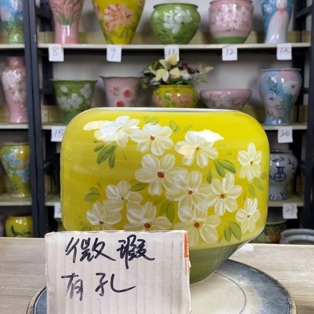 景德镇手工手绘陶瓷花盆