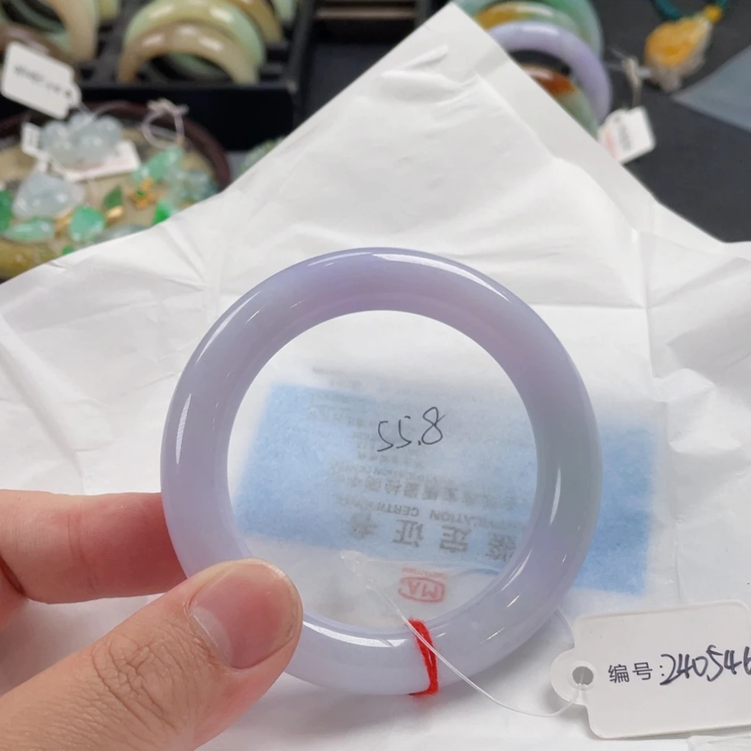 翡翠手镯未镶嵌慢***漫55.8圆条
