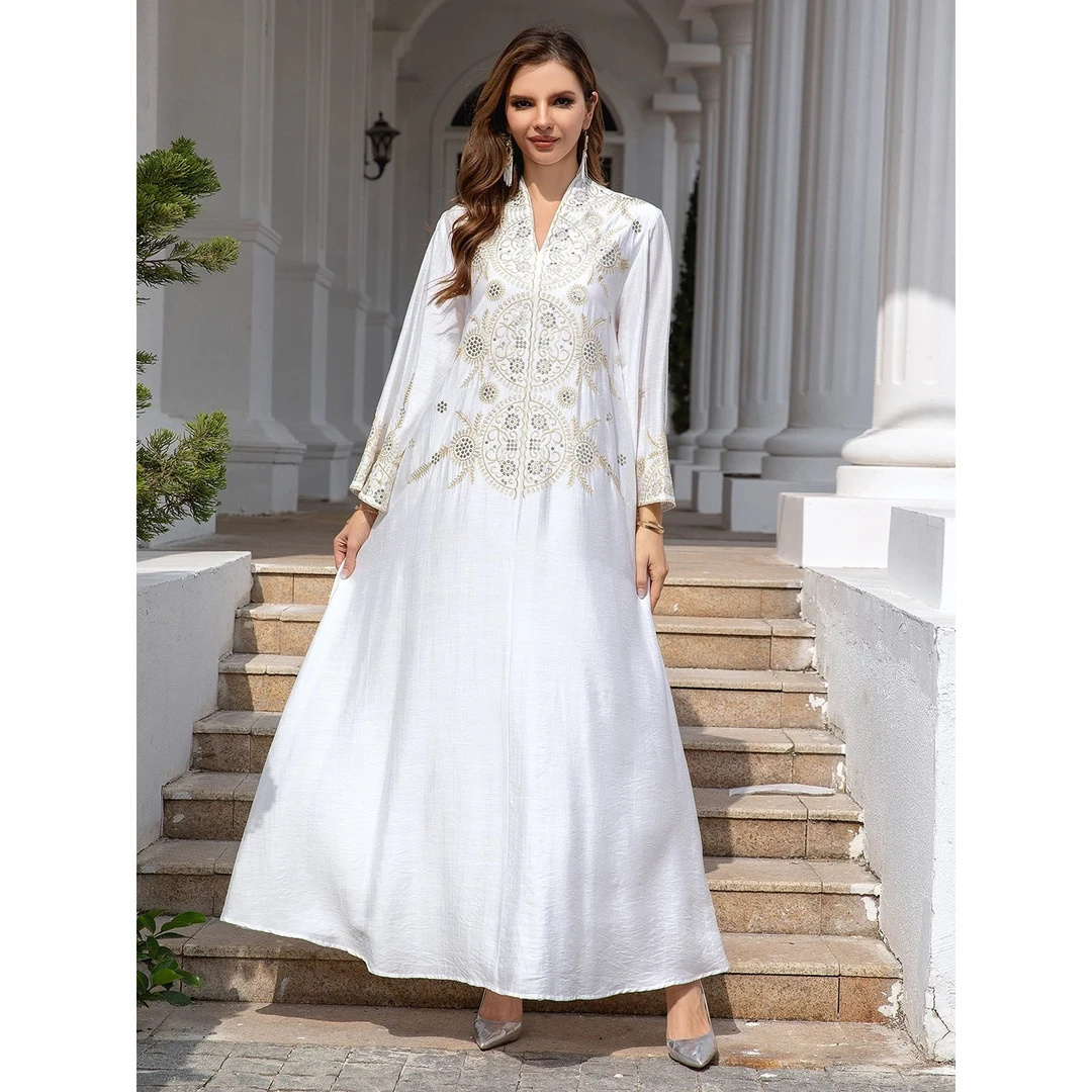 081-090时尚新款民族服饰蕾丝连衣裙显瘦礼服包邮进口气质时尚