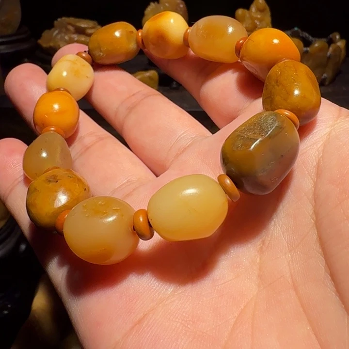 寿山石印石寿山田黄手串