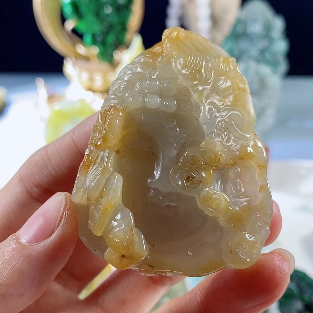 定制翡翠未镶嵌天然a货翡翠佛头