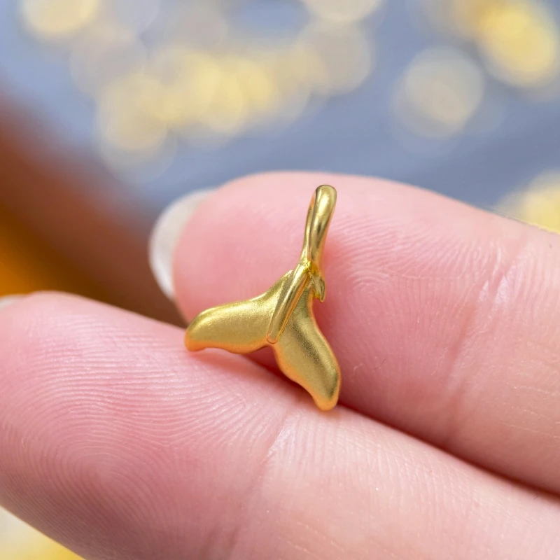 【金哆哆】足金999 美人鱼尾 5D黄金编绳手串配件DIY