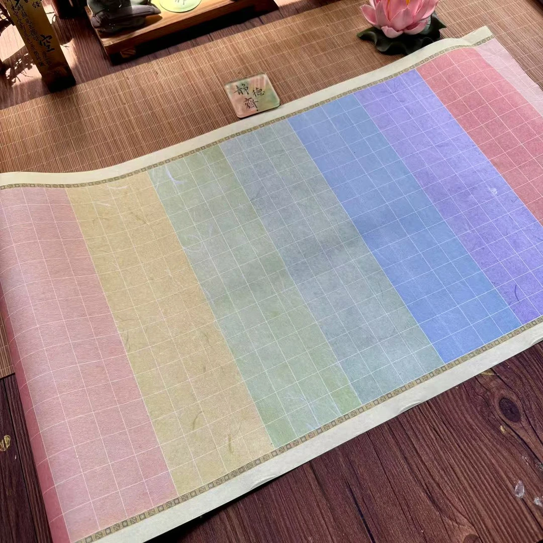 08静德斋微喷蜡染加厚【绢纸-满江红长卷】小楷行草书作品宣纸
