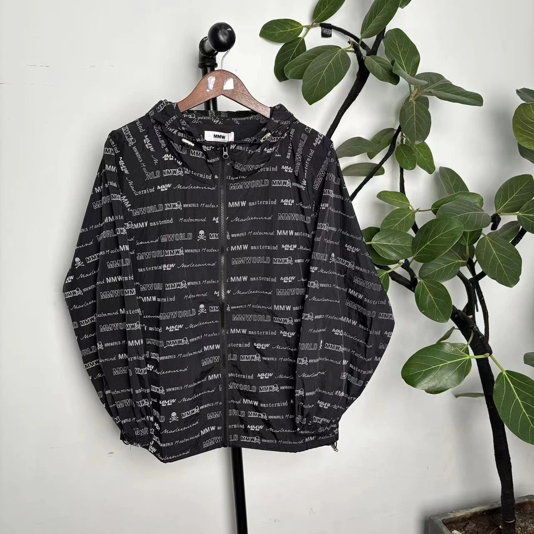 E-21【骷髅】高街潮牌男款满身印花连帽防晒衣 008BK