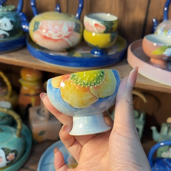 杯景德镇釉下五彩手绘陶瓷