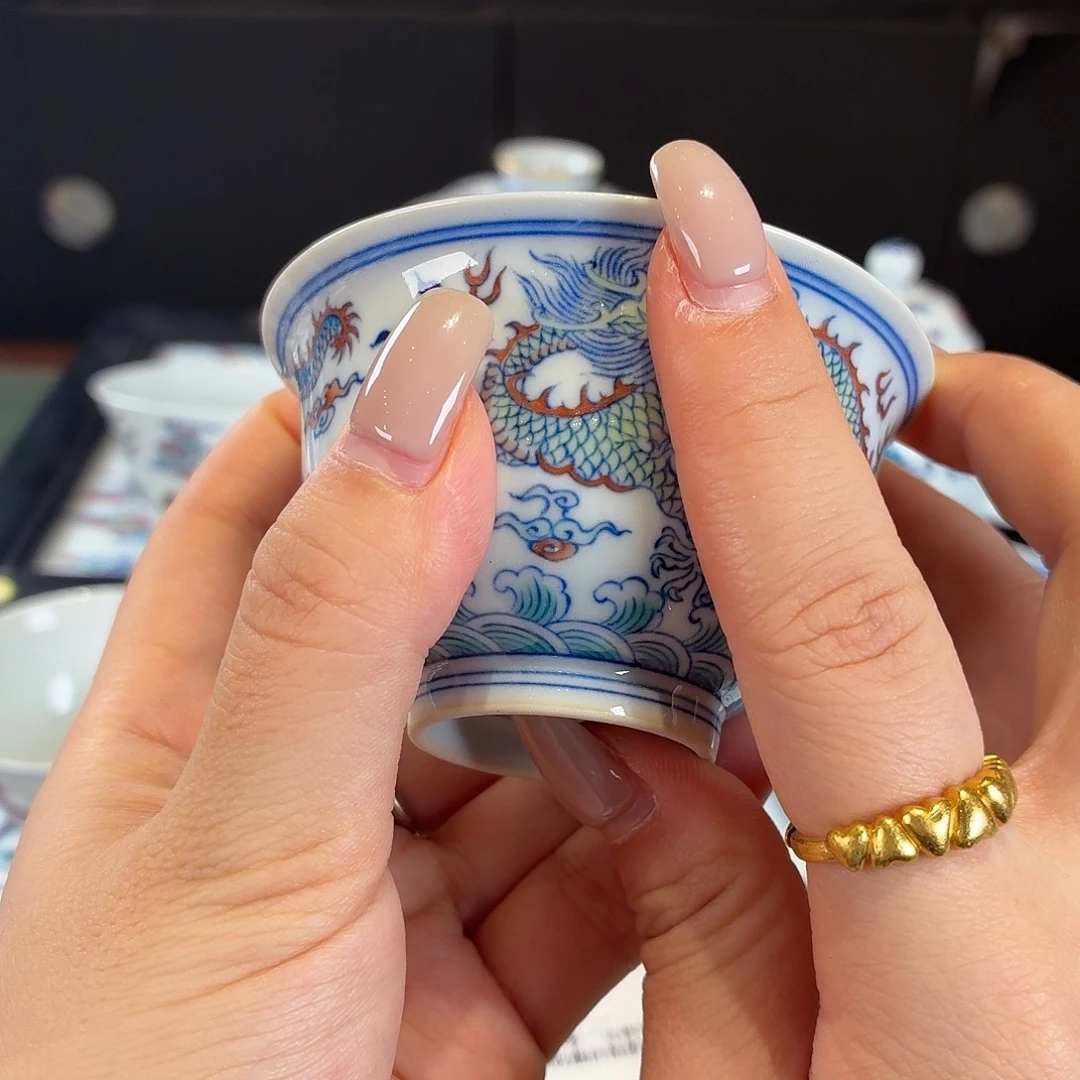 笨***龙九鸣瓷艺九鸣瓷艺描金