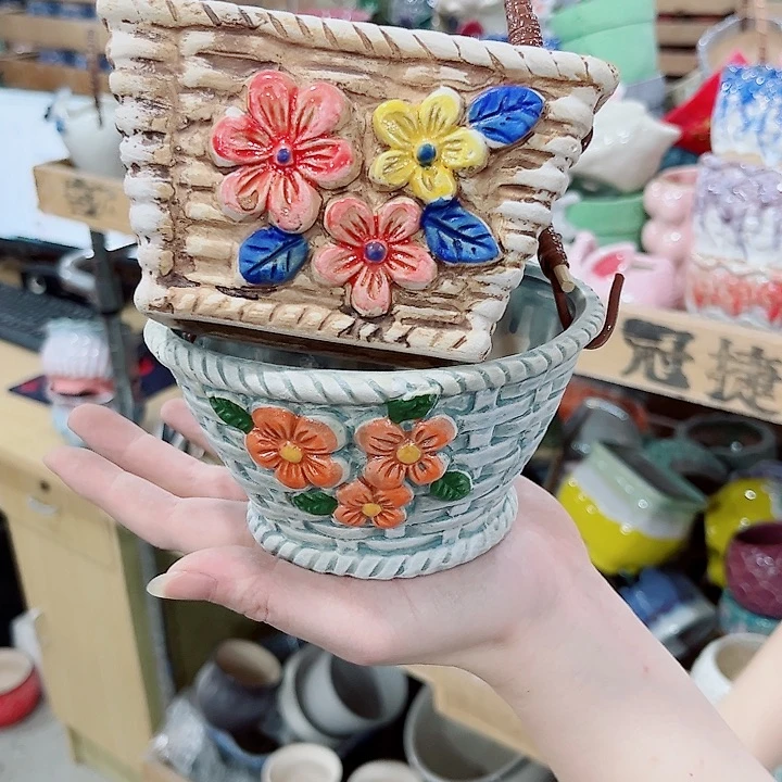 有孔.凑单10元陶瓷花盆发货！