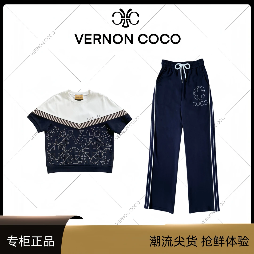 【VERNON COCO】Y30春夏上新联名满钻重工气质休闲套装VC91