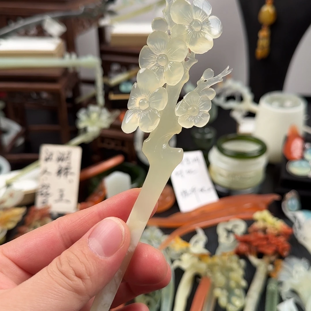 蛇纹石玉未镶嵌发饰
