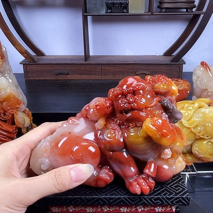 一***金寿山石瑞兽呈祥寿山石