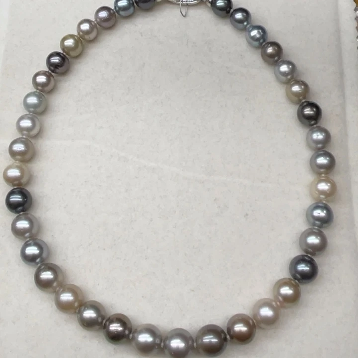 未镶嵌项链海水珍珠混彩莫兰迪9.8-11.8