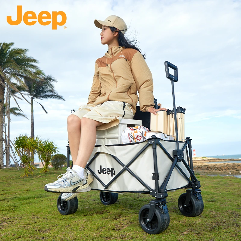 JEEP/吉普户外折叠大容量防滑越野露营车超强承重耐用营地推车
