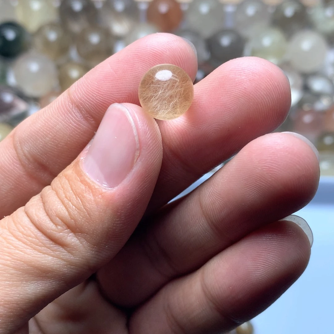水晶珠宝半成品未镶嵌Y*发晶球