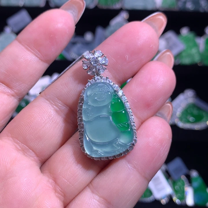 【闪购商品】颈饰银S925镶嵌翡翠天然翡翠