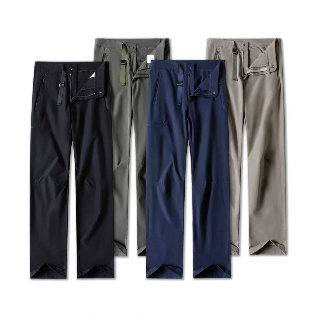 秋冬男士百搭纯色户外运动防风登山软壳时尚工装风直筒休闲裤7019