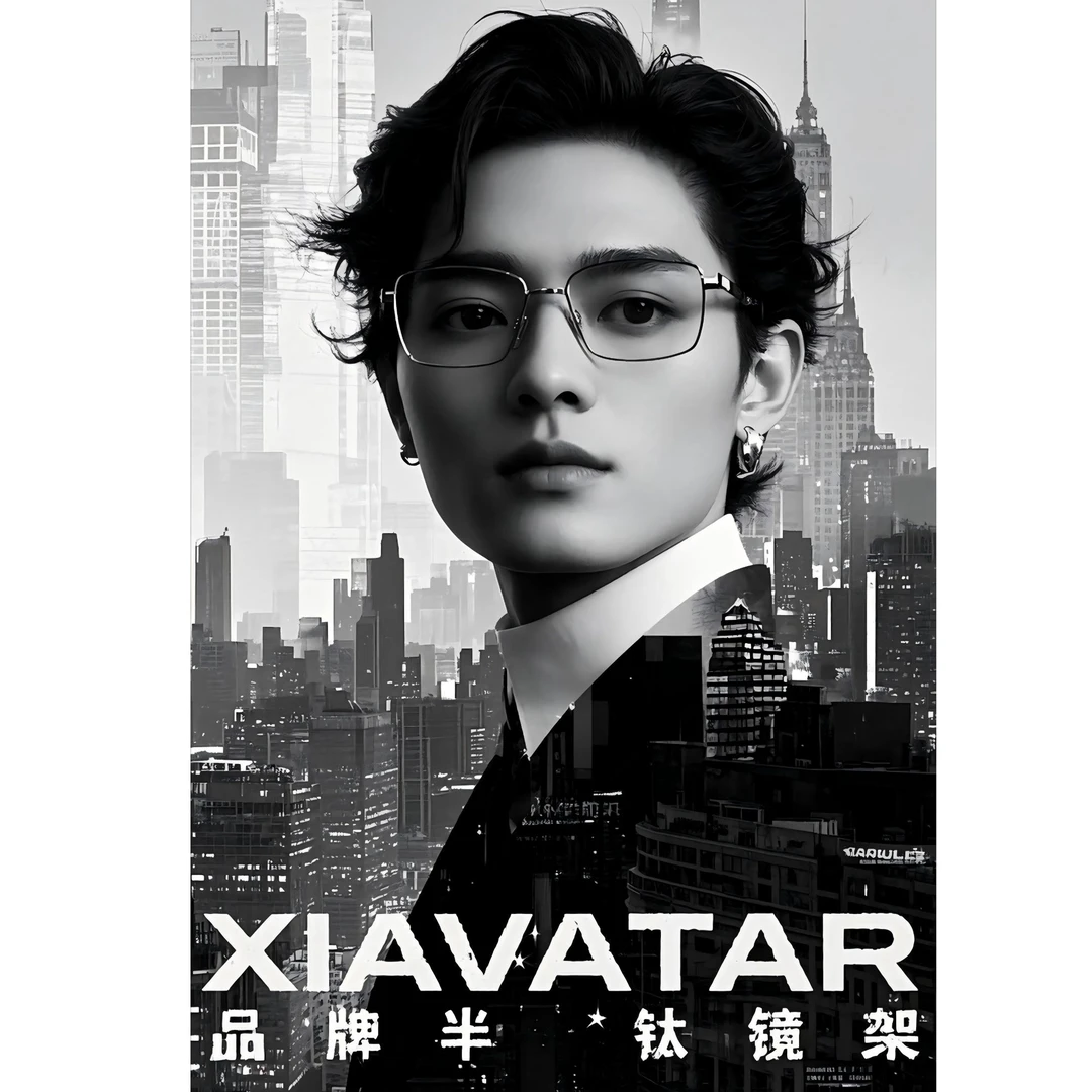 【批发】新阿凡达深圳IP电镀组合腿钛托叶半钛复古眼镜镜架有货