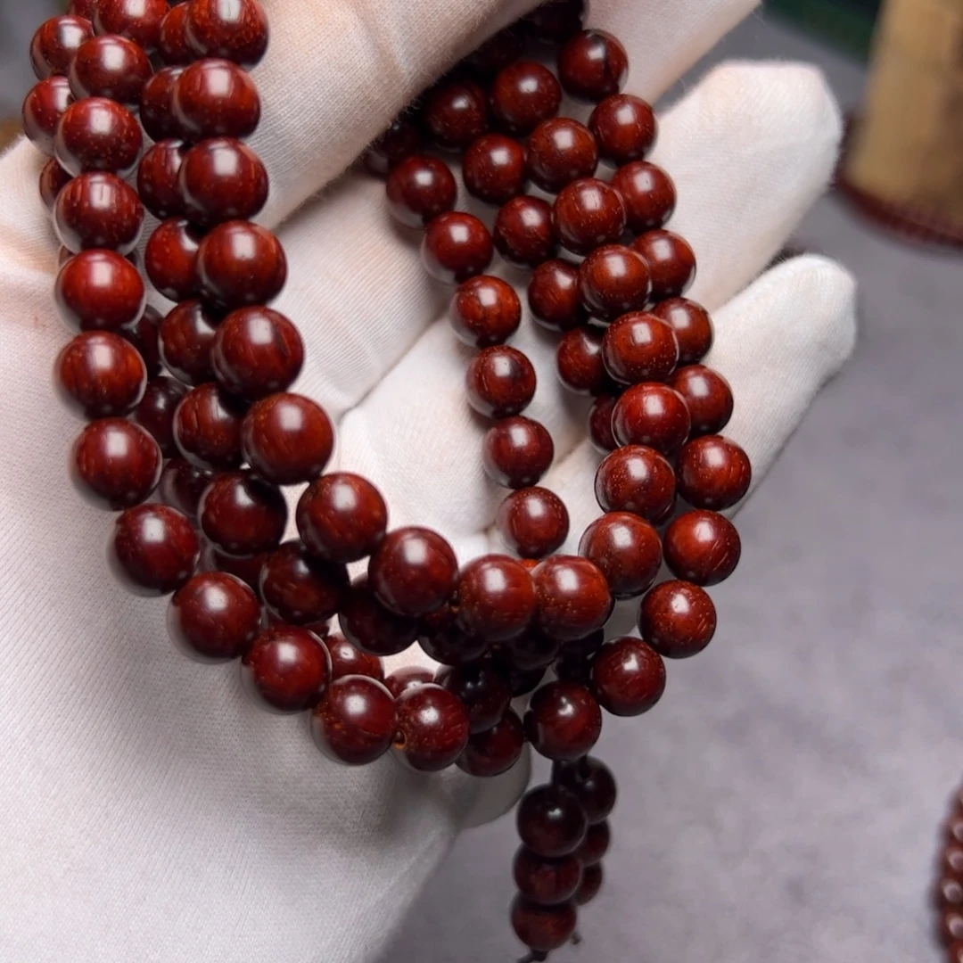 小叶紫檀手串/手链0.8 放性老树头 芝麻点飘黑 鳞底金星