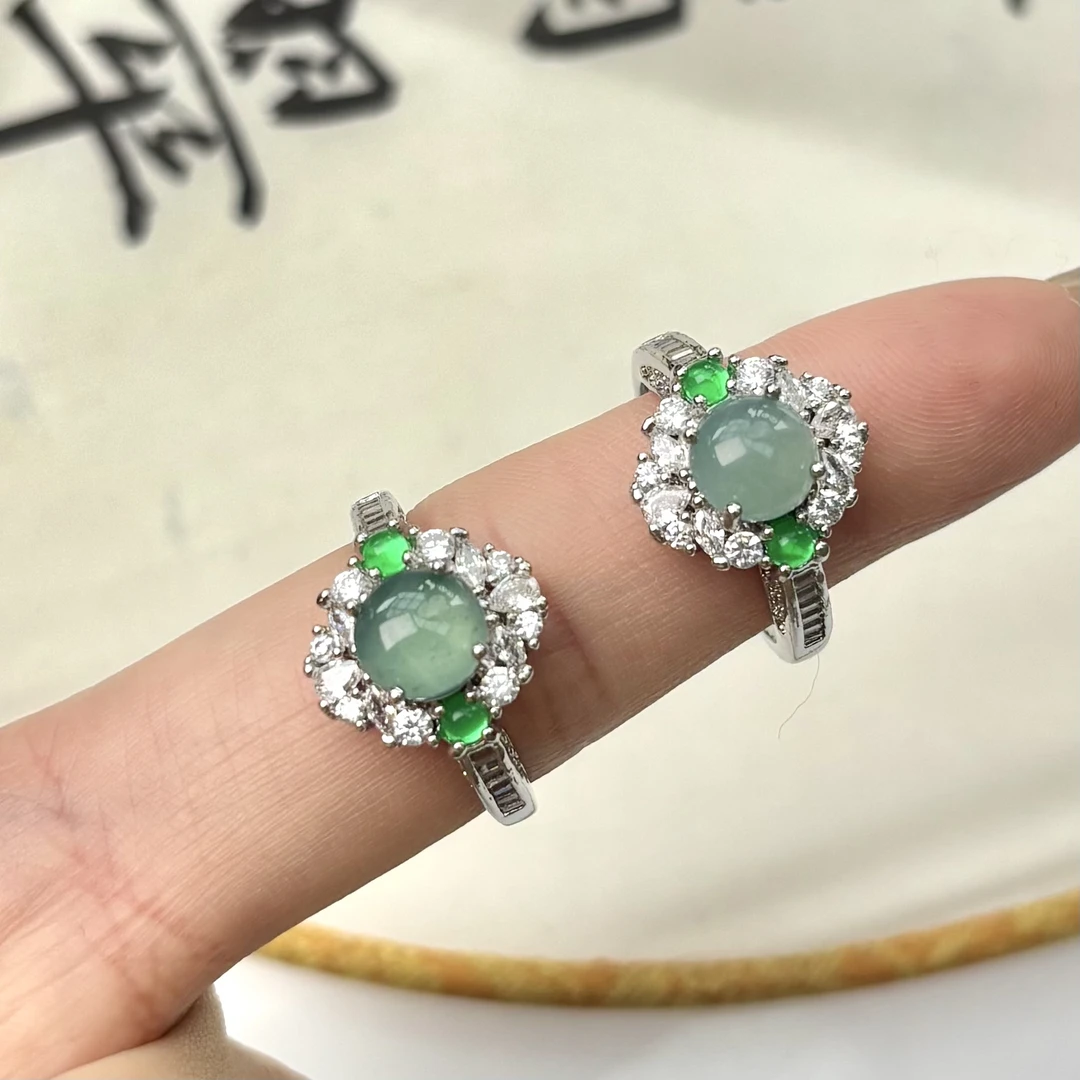 【秋姐家】设计款天然A货翡翠戒指/多样性发一件&577533