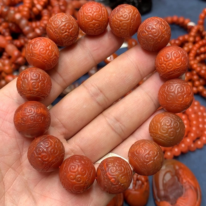 未镶嵌手串南红玛瑙17+m m