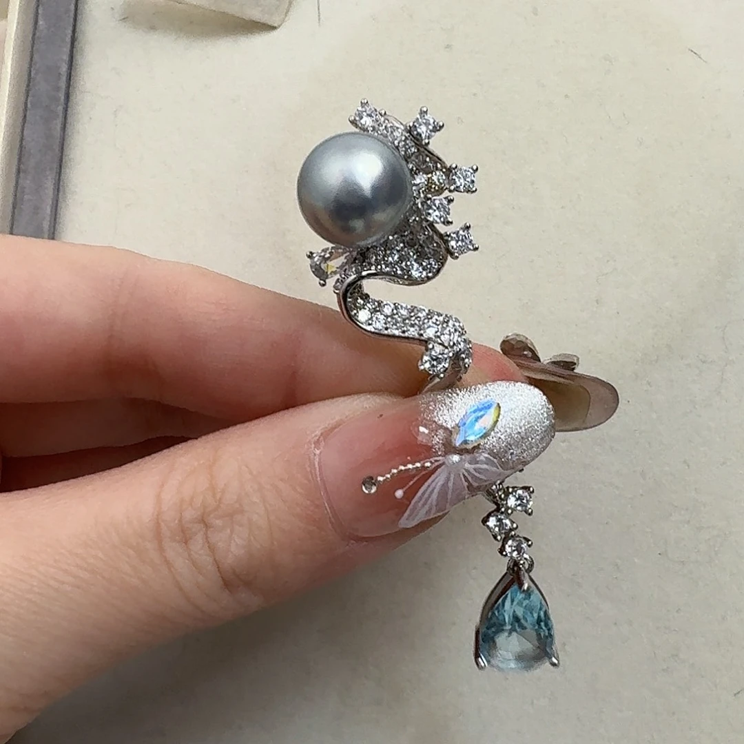 海水珍珠吊坠(不含链)银S925镶嵌