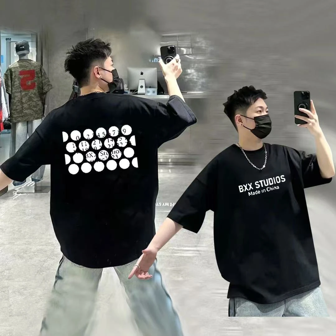 重磅潮牌300克高端圆领短袖落肩百搭款-BXX STUD
