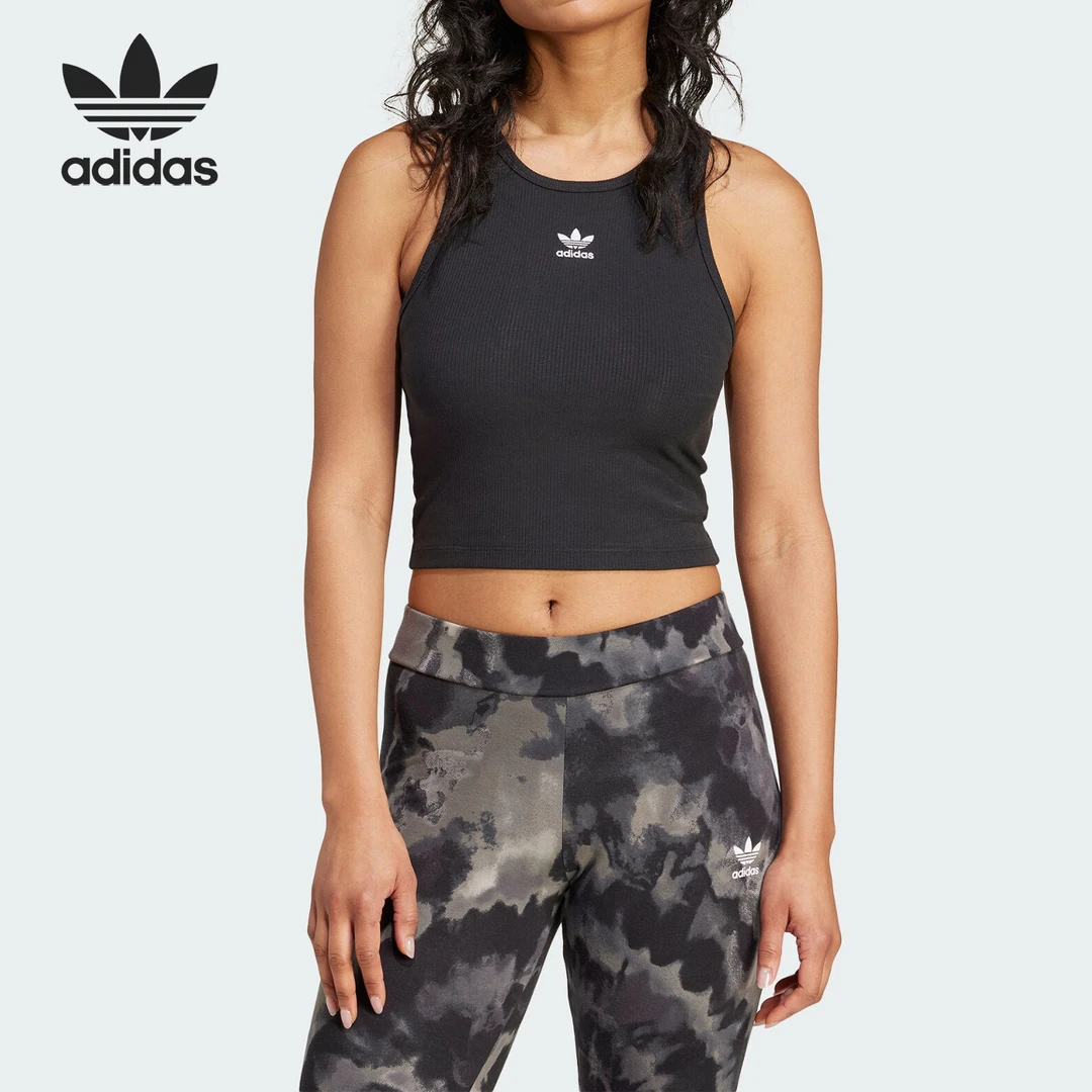Adidas/阿迪达斯正品三叶草女士时尚修身运动休闲背心IW5736
