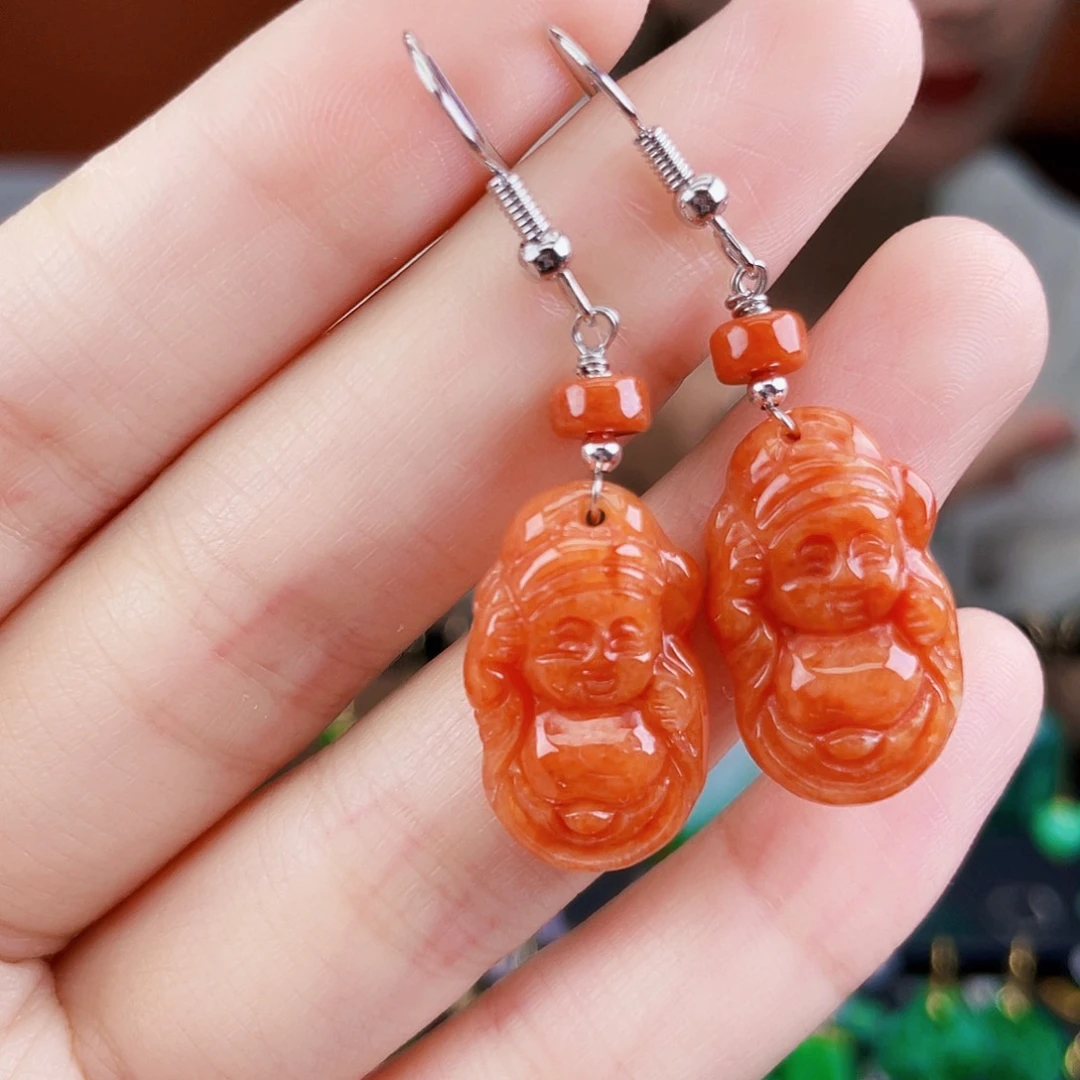 翡翠未镶嵌耳饰饰品