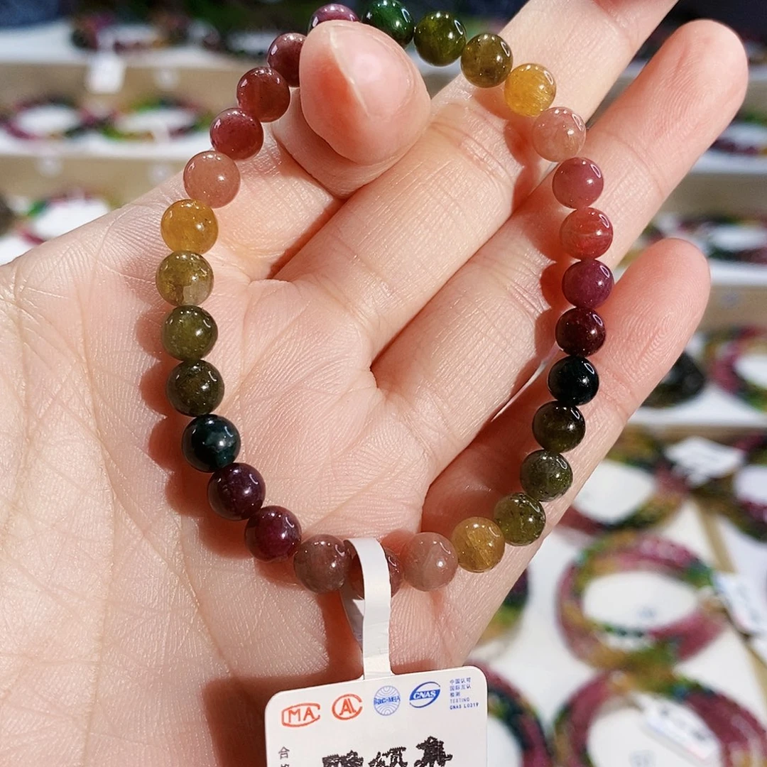 碧玺手链未镶嵌G2492素圈颜色微差