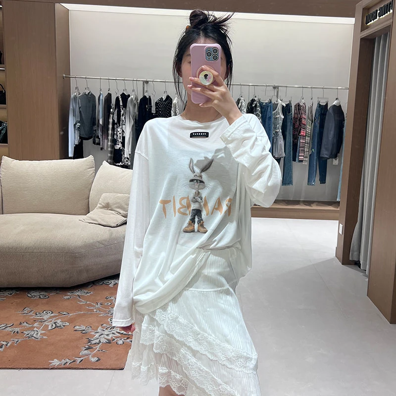 FIZZFLY | 25设计师品牌新款 25SS夏季百搭圆领竖耳兔长袖T恤