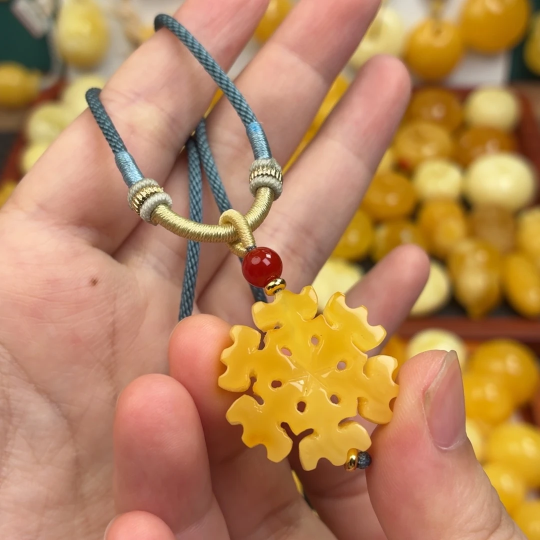 蜜蜡未镶嵌毛衣链蜜蜡