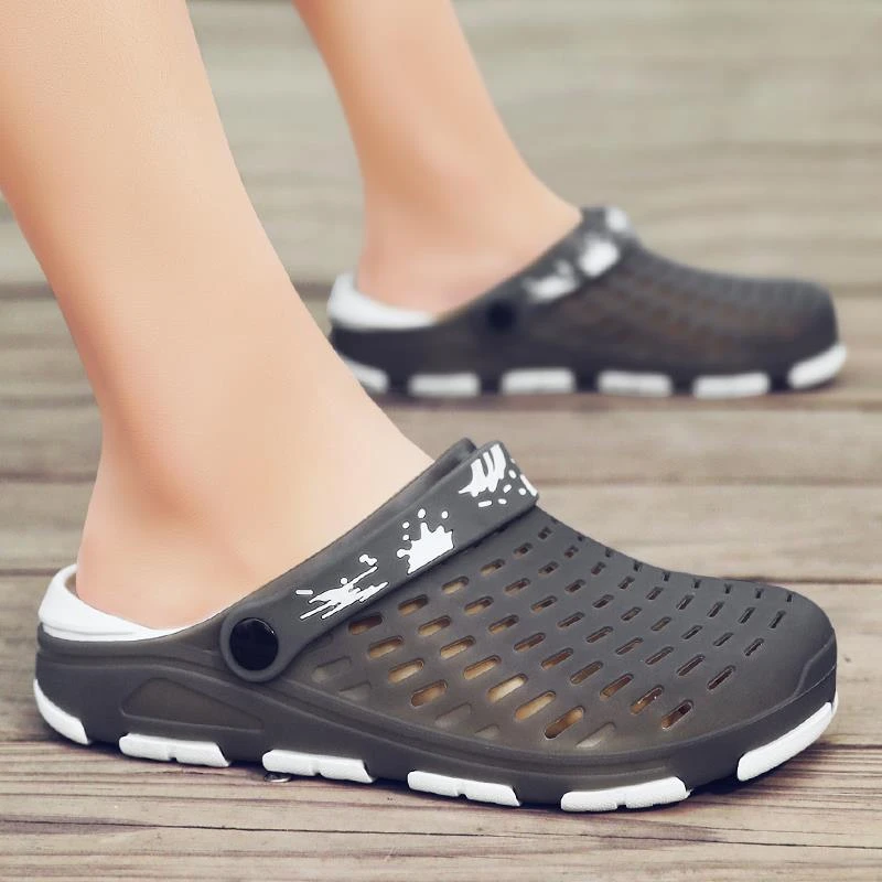 2025新款凉鞋男鞋夏季透气轻便软底包头洞洞鞋休闲拖鞋两用沙滩鞋