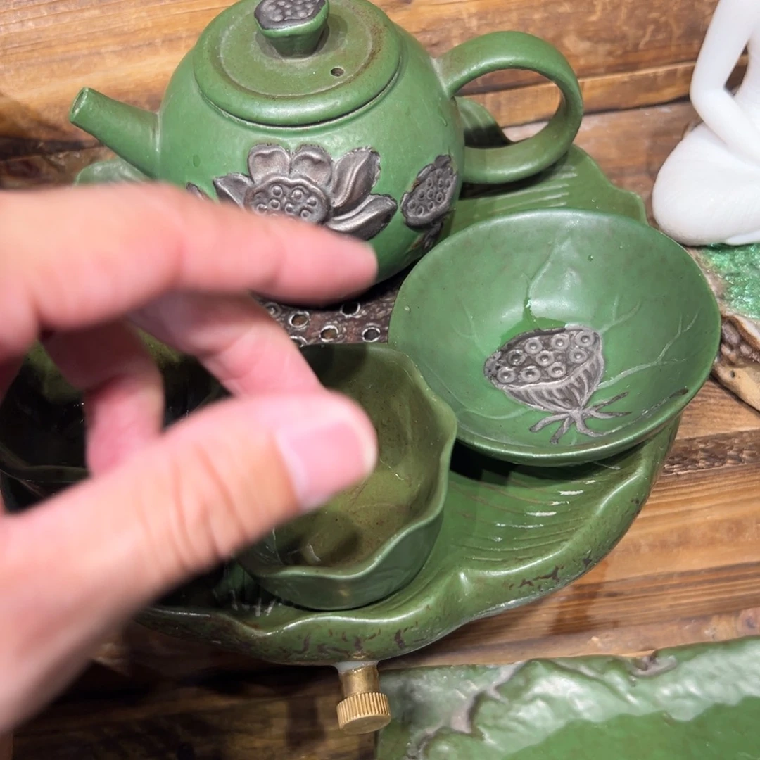 复古风格老陶泥系列茶盘茶具摆件