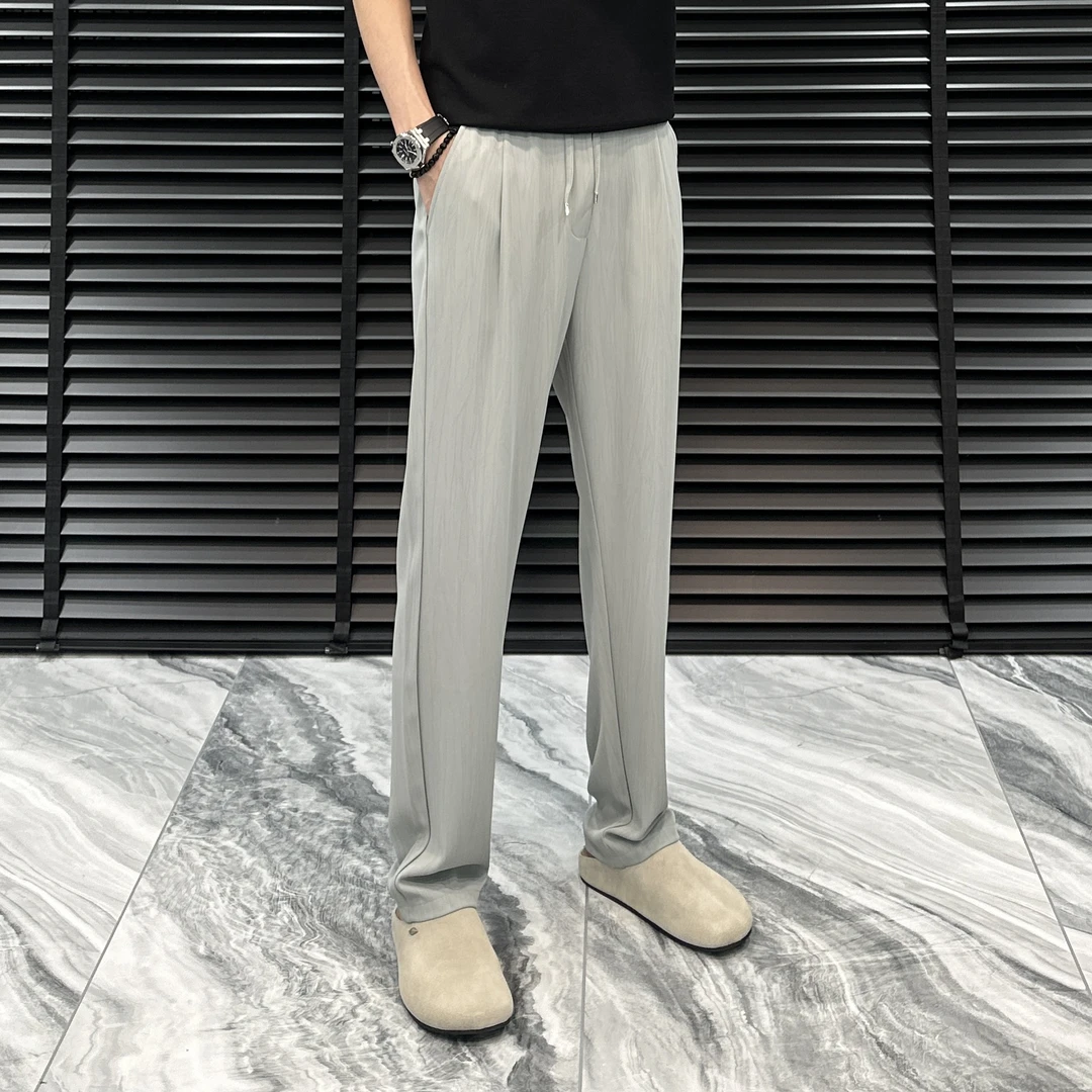 L.P老钱新柜风：男士百搭直筒微阔休闲裤/抗皱免熨