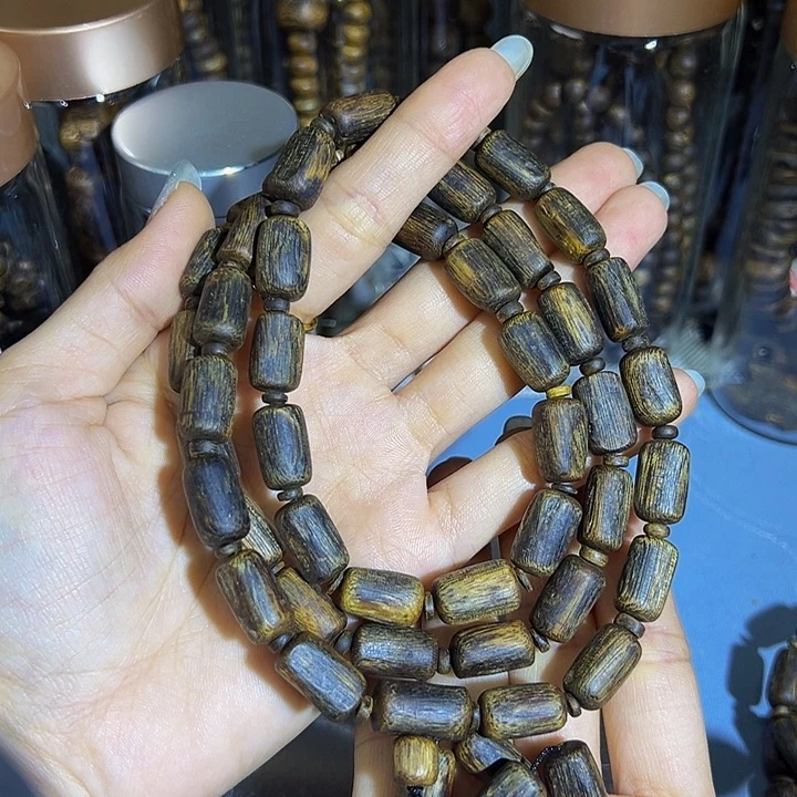 沉香手串天*多圈老料沉水54