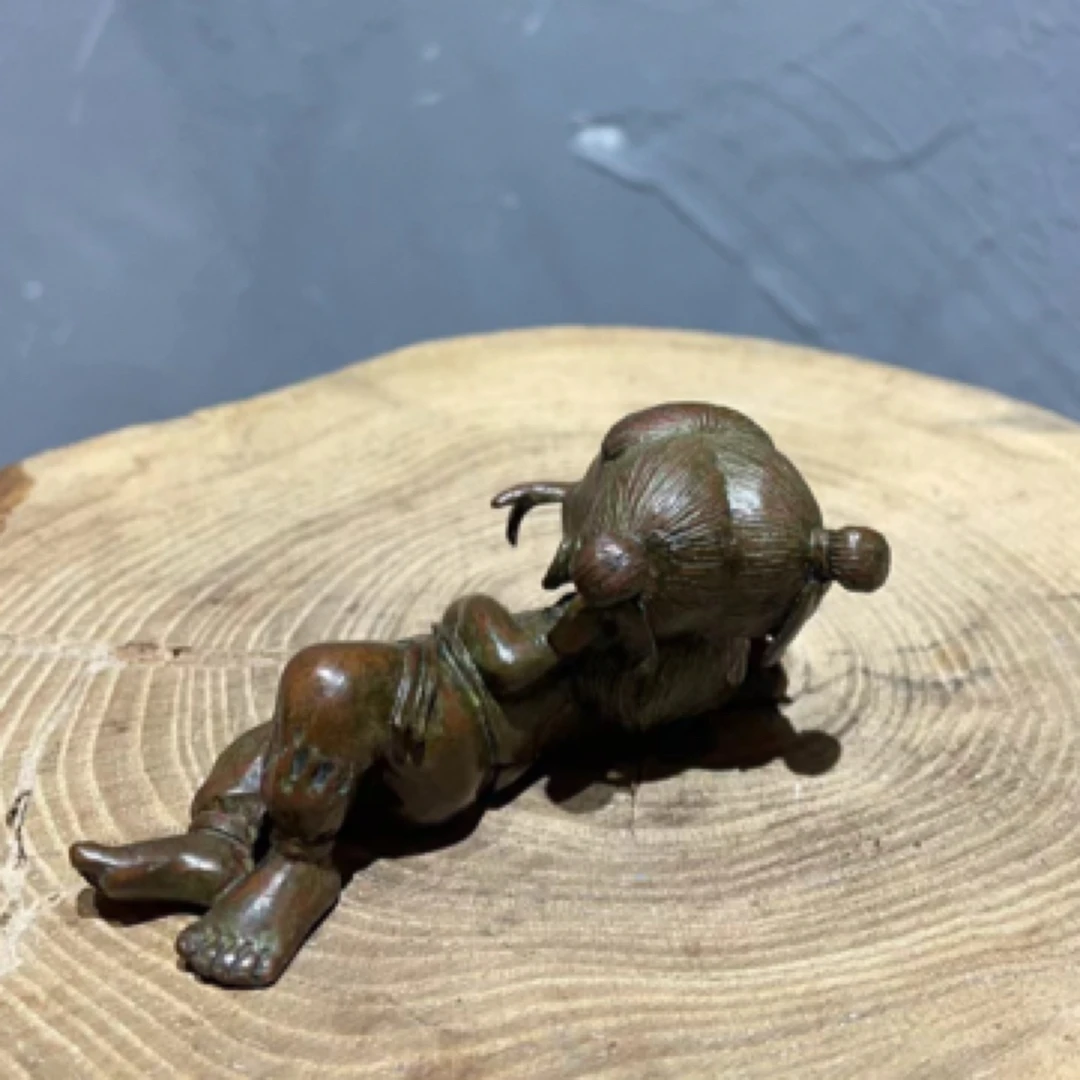 哪吒紫铜摆件茶宠