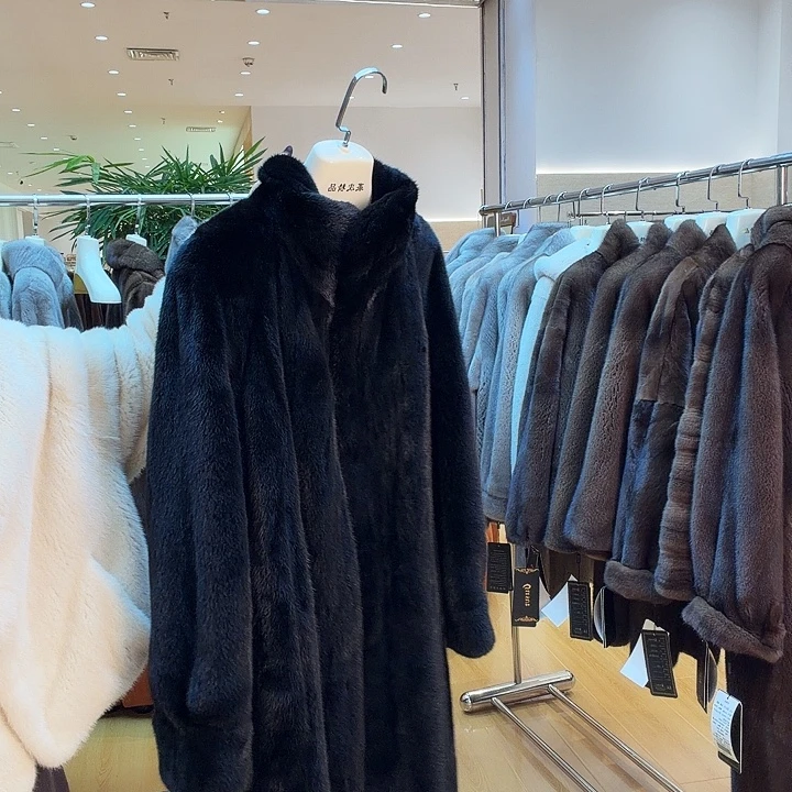 水貂皮110长立翻领水貂