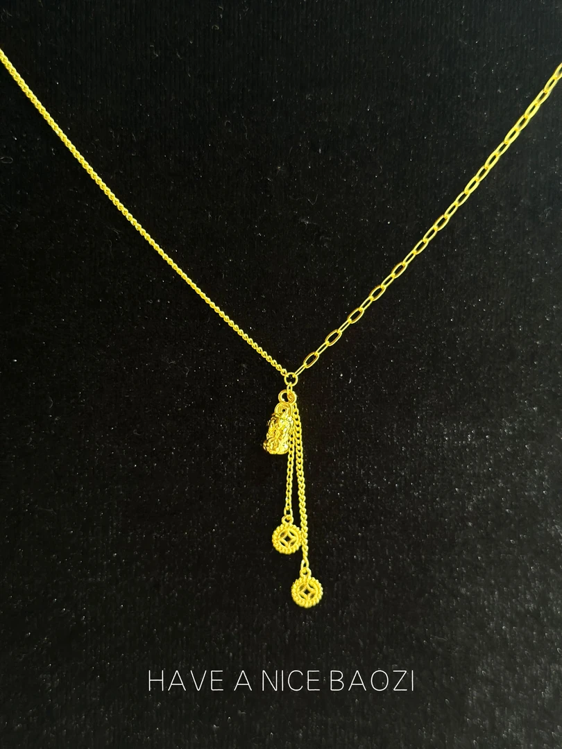 坠链均足银 银项链  小号貔貅套链 简约高级感