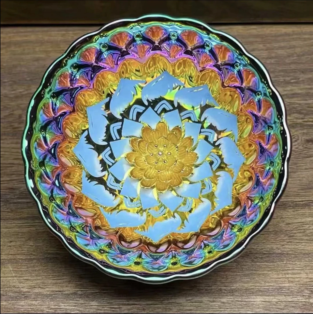 七彩梦幻蓝莲花杯 高端茶器 手工茶盏 茶杯 陶瓷杯 收藏主人杯
