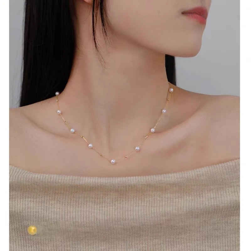 链子925银 【流星】简约气质珍珠项链XL80191SY