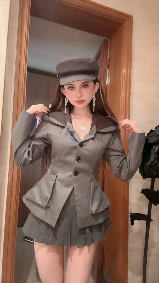 【歪宝自制】留学归来原创设计重工修身连帽上衣外套