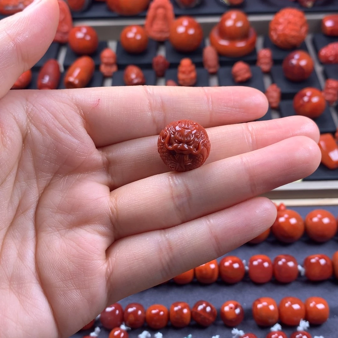 南红玛瑙未镶嵌龙珠16.8MM
