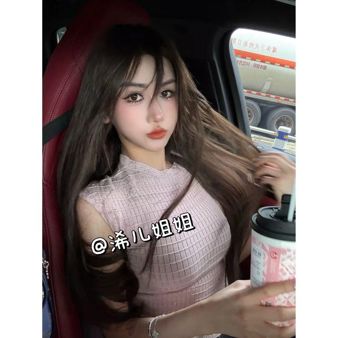 名媛水钻烫钻渐变针织衫