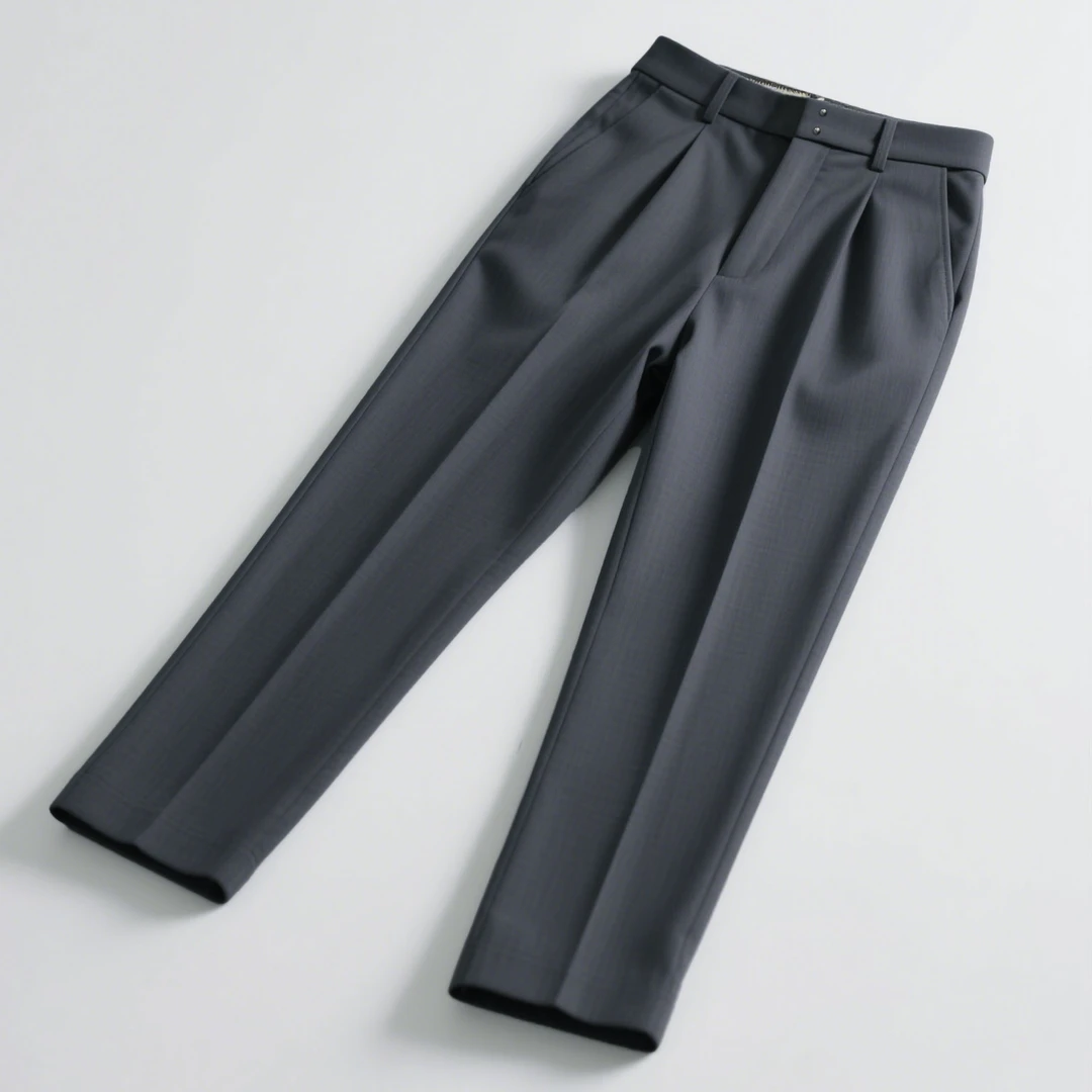 男士春夏极简风薄款时尚修身西裤夏季百搭灰色休闲裤商务