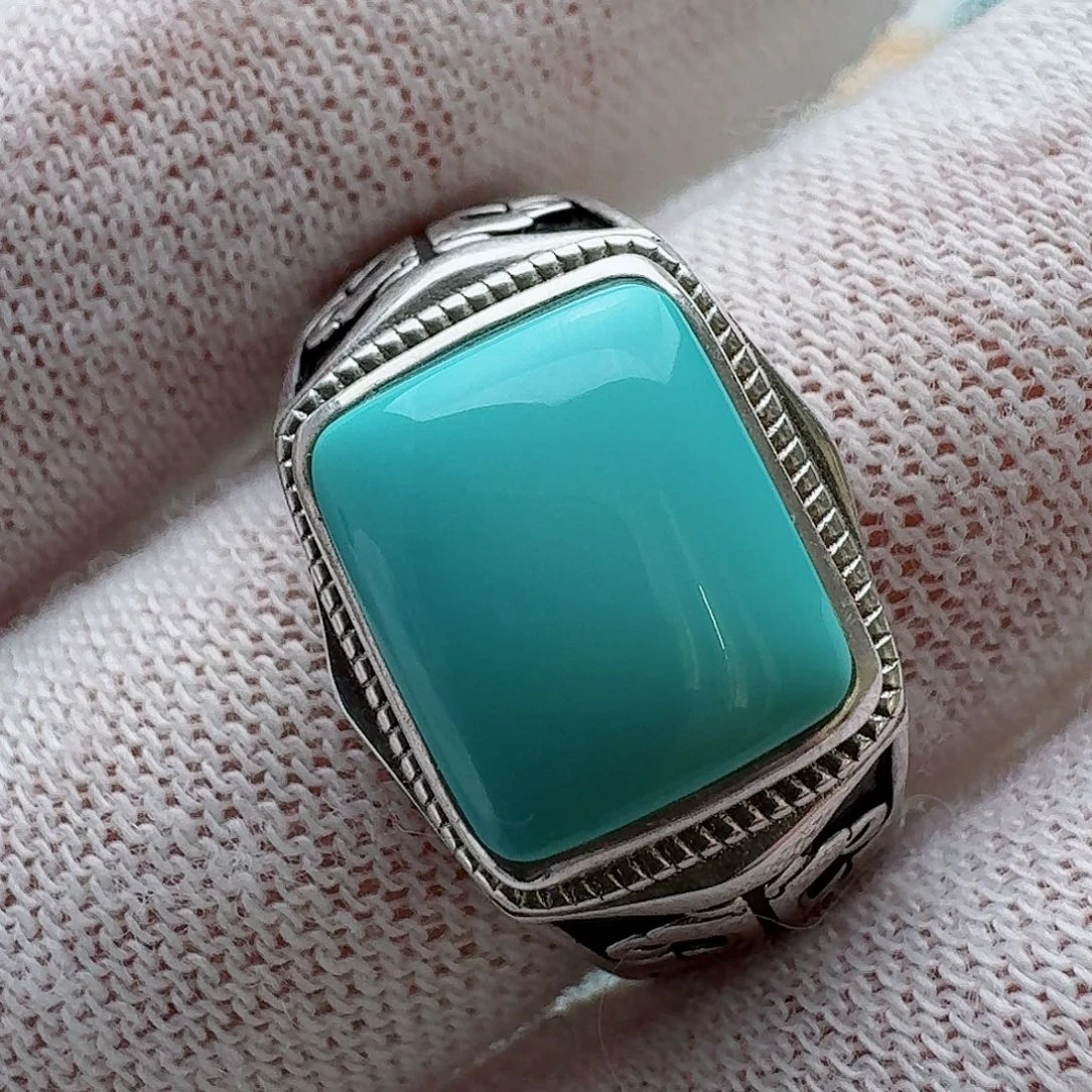 绿松石珠宝奇石银S925镶嵌