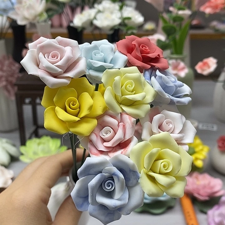 陶瓷陶瓷材料10朵素烧