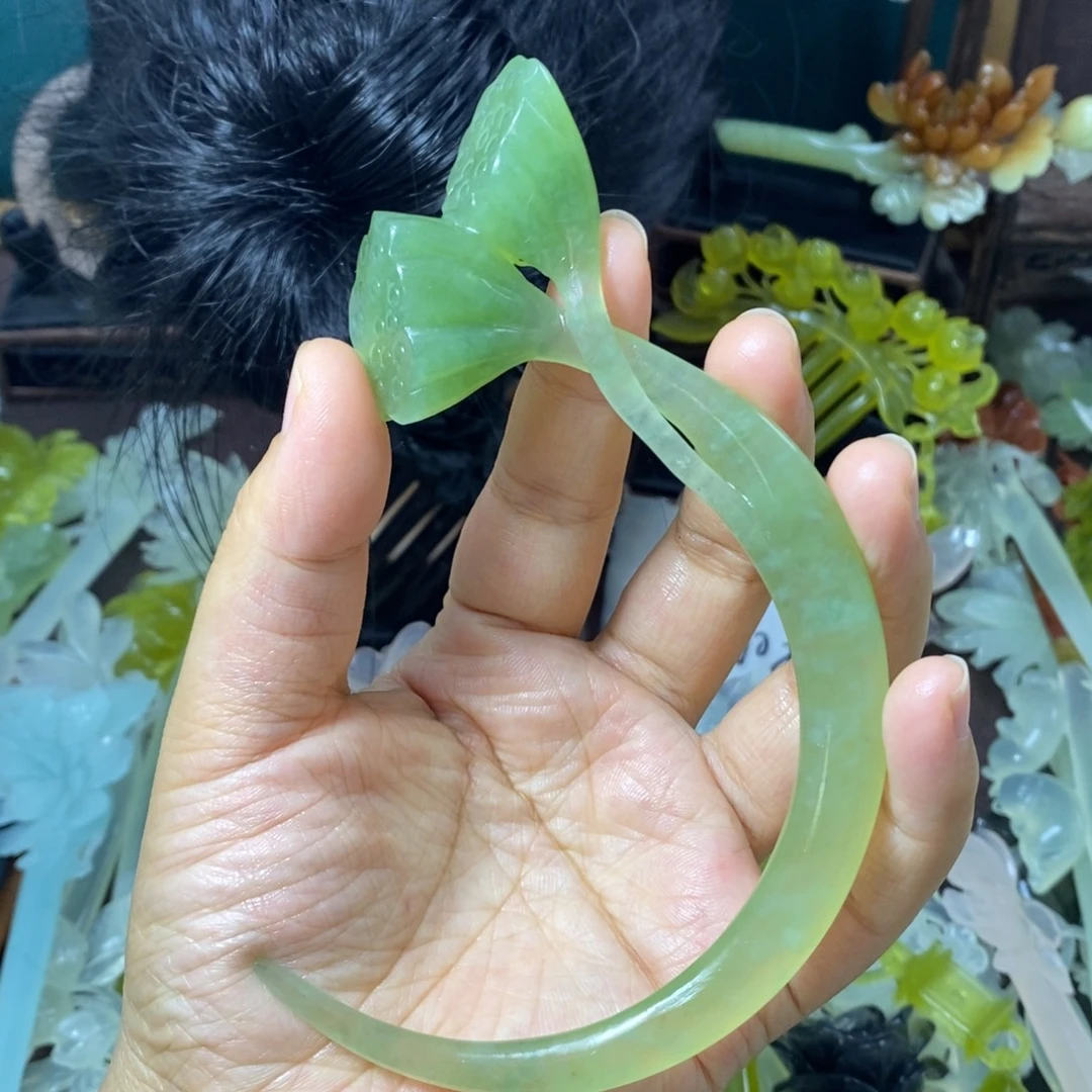 蛇纹石玉未镶嵌发饰