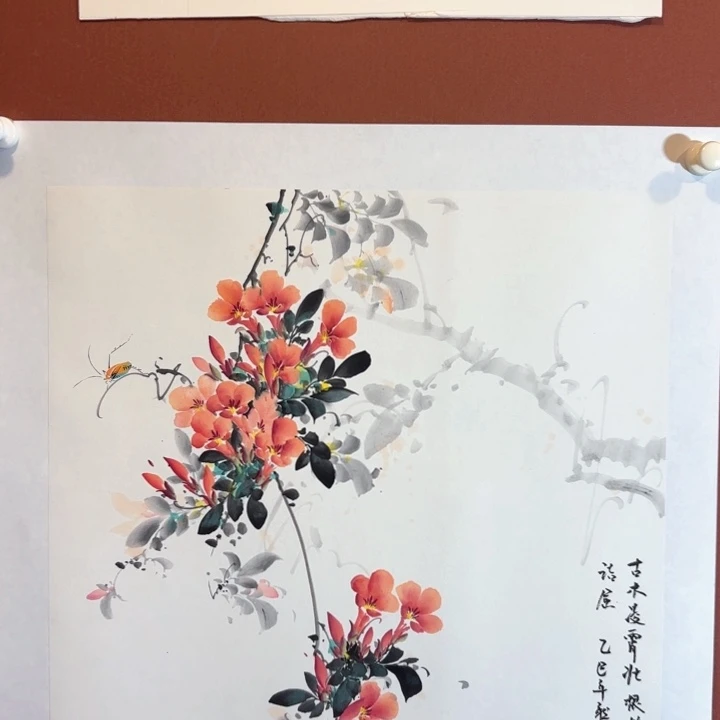 国画听兰老师花鸟