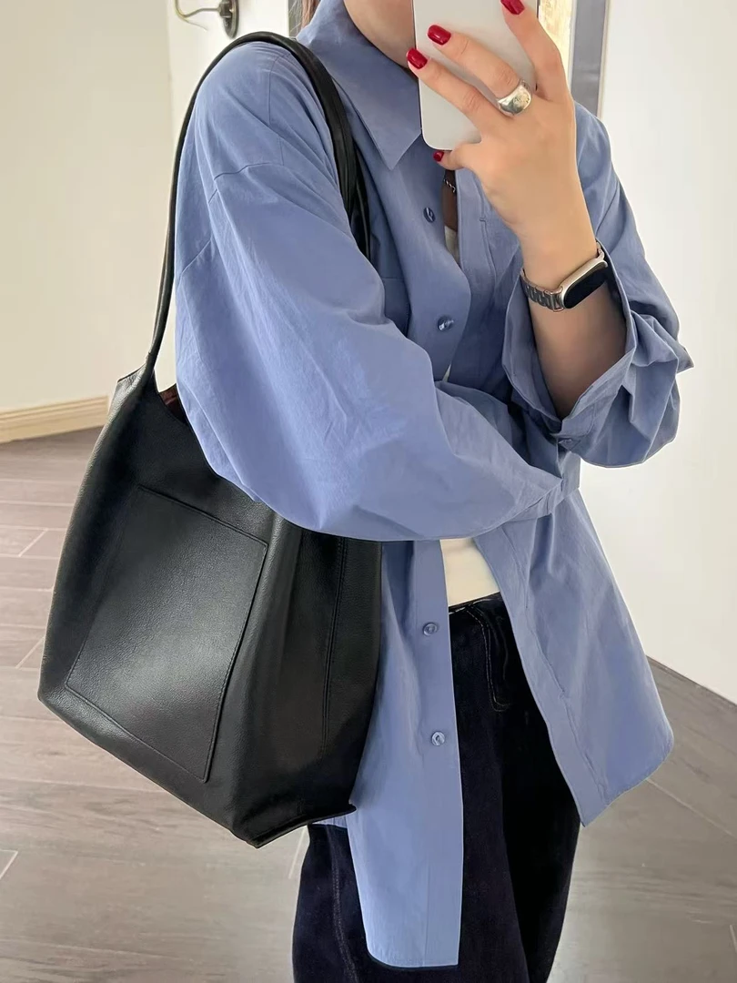 鑫燃KIKI  休闲斜跨时尚敞口磁扣托特单肩包   730  TIE【F】